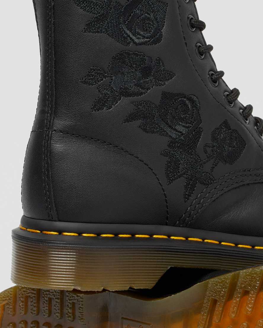 dr martens 1460 vonda mono floral dam stövlar svarta