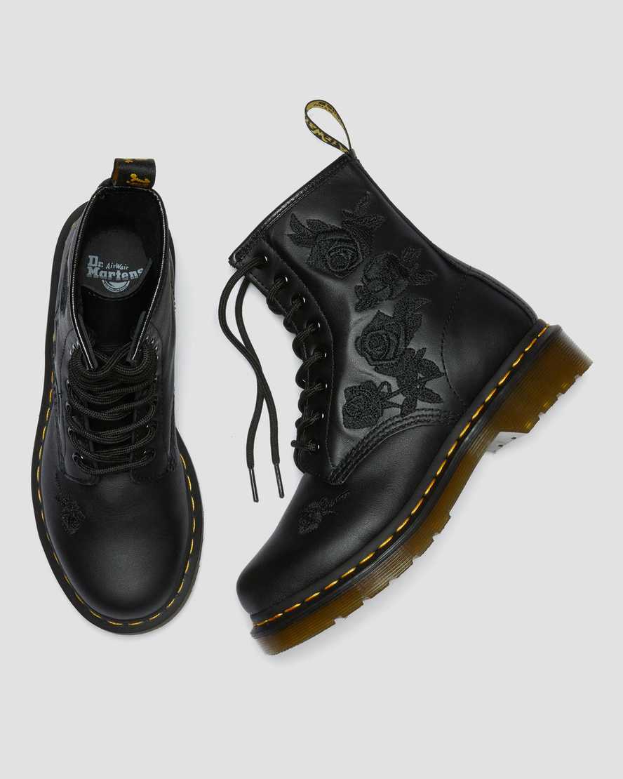 dr martens 1460 vonda mono floral dam stövlar svarta