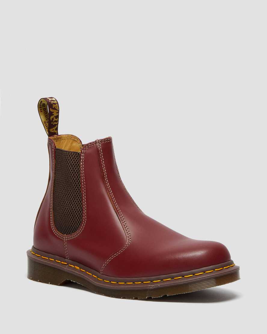 röda dr martens 2976 vintage made in england dam chelsea stövlar