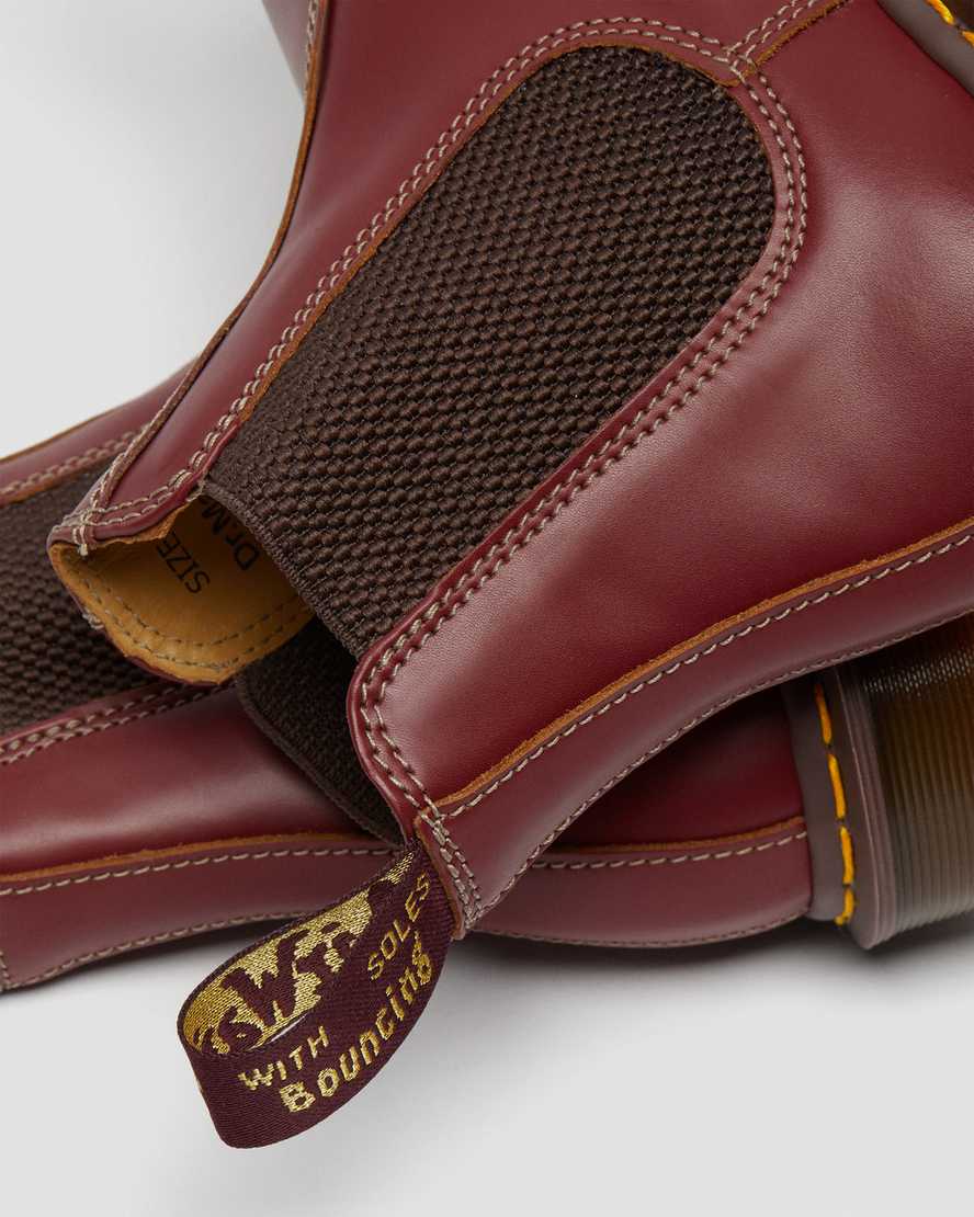 röda dr martens 2976 vintage made in england dam chelsea stövlar