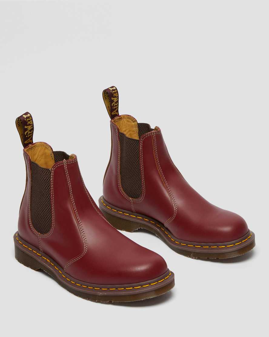 röda dr martens 2976 vintage made in england dam chelsea stövlar