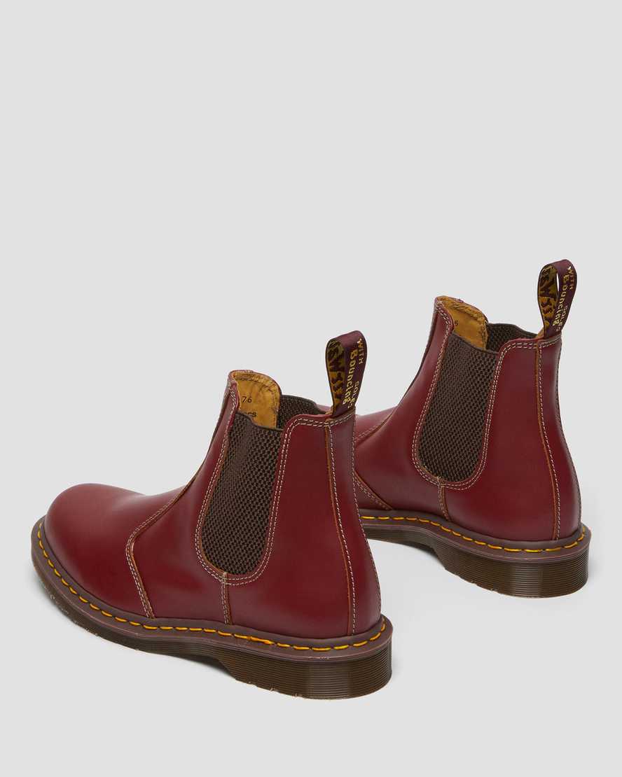 röda dr martens 2976 vintage made in england dam chelsea stövlar