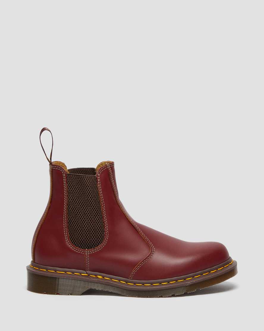 röda dr martens 2976 vintage made in england dam chelsea stövlar