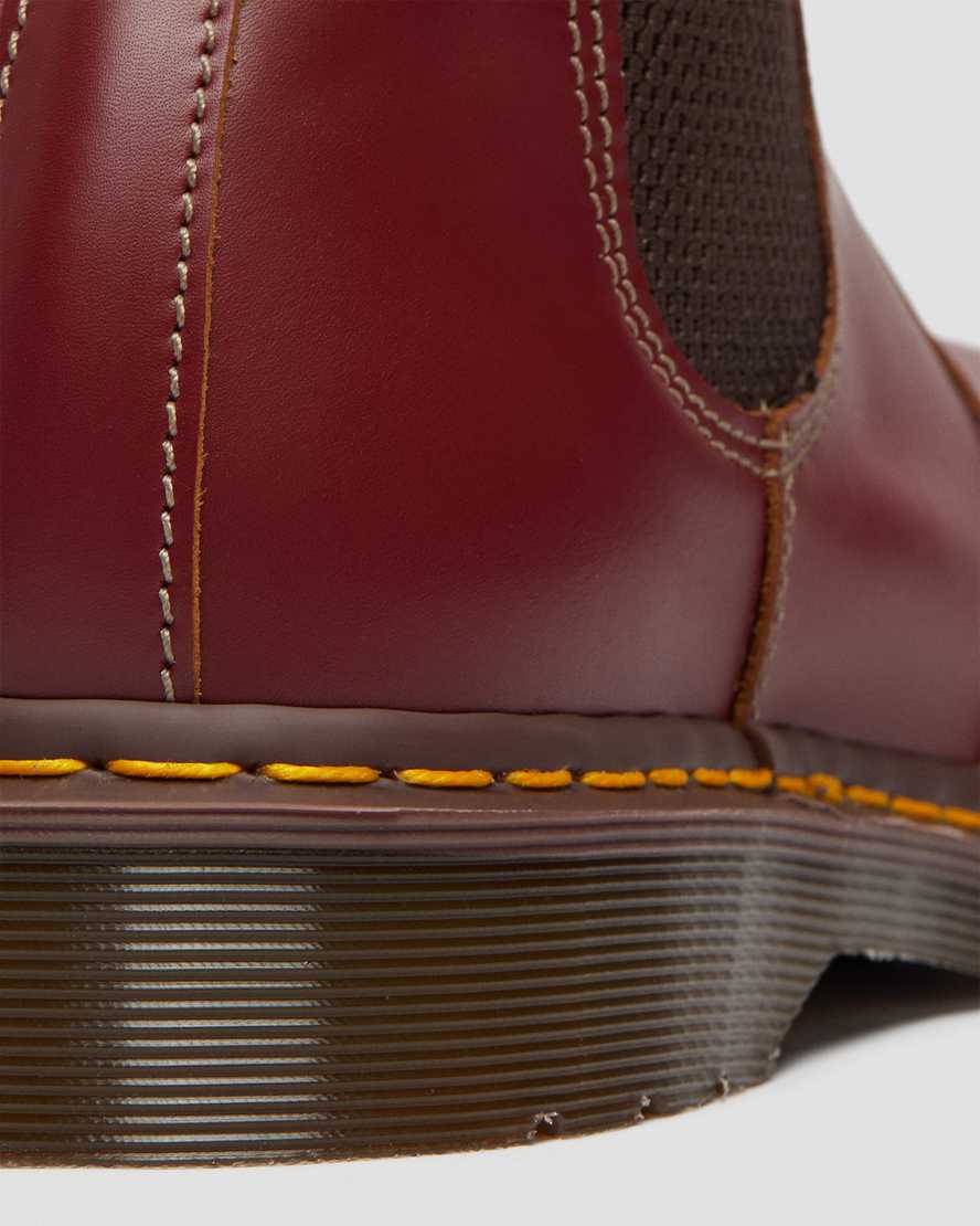 röda dr martens 2976 vintage made in england dam chelsea stövlar