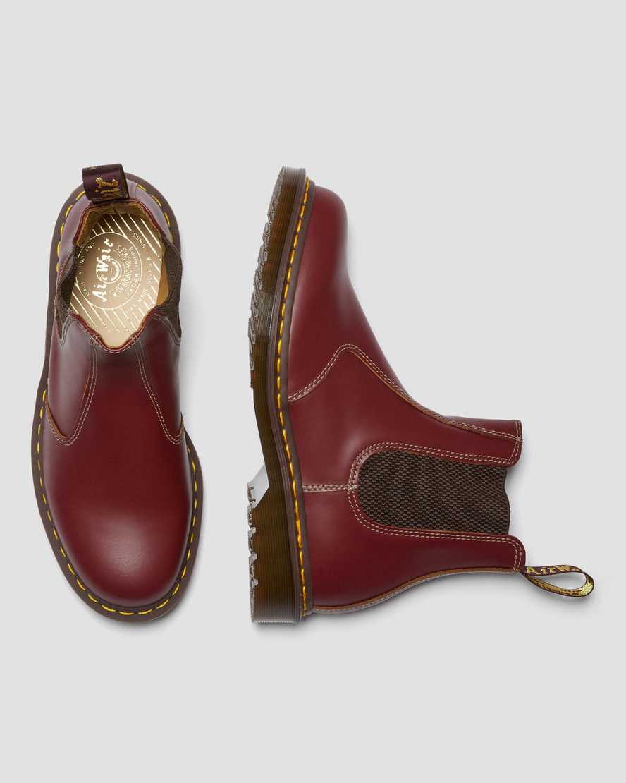 röda dr martens 2976 vintage made in england dam chelsea stövlar