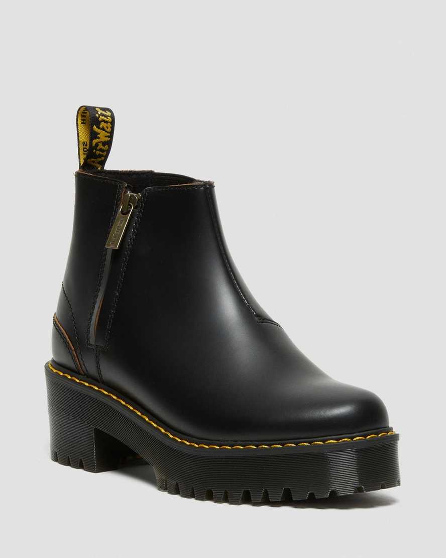 svarta dr martens rometty ii vintage smooth chelsea-stövlar för kvinnor