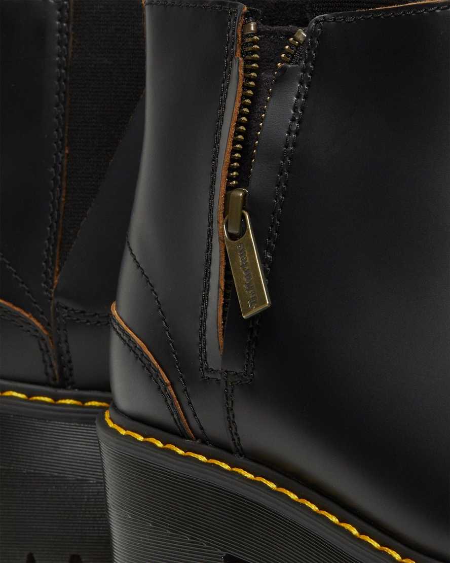 svarta dr martens rometty ii vintage smooth chelsea-stövlar för kvinnor