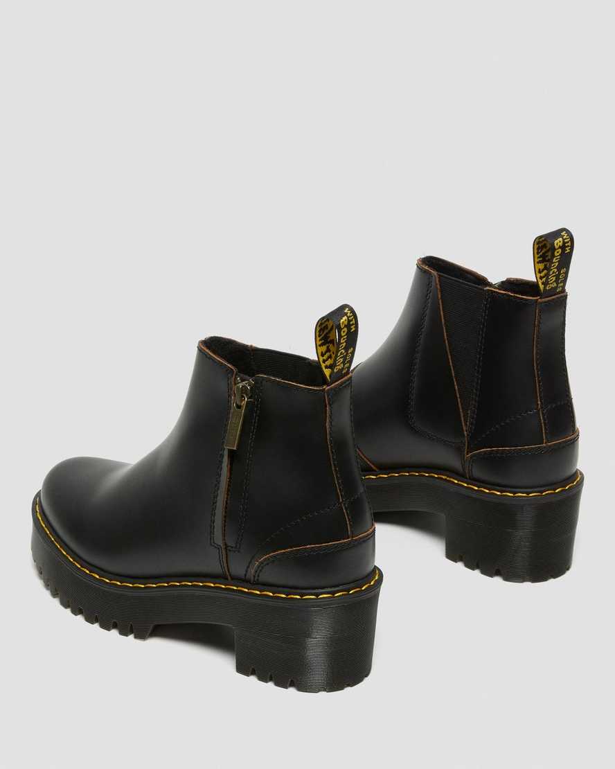 svarta dr martens rometty ii vintage smooth chelsea-stövlar för kvinnor