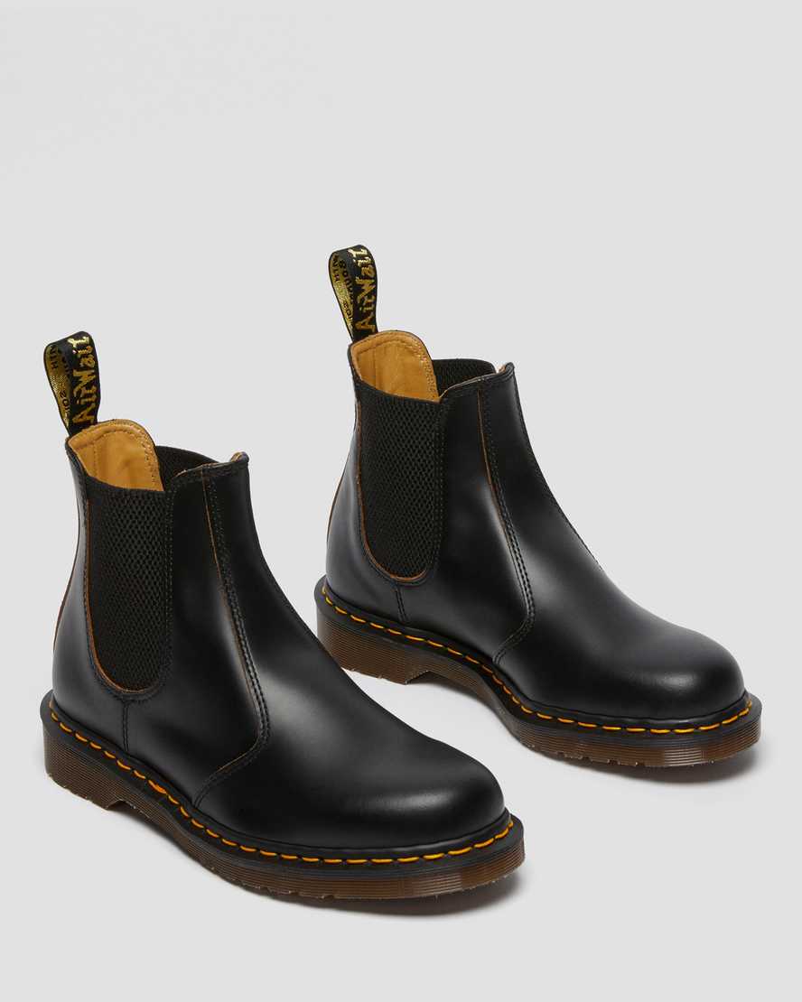 svarta dr martens 2976 vintage made in england chelsea-stövlar för kvinnor