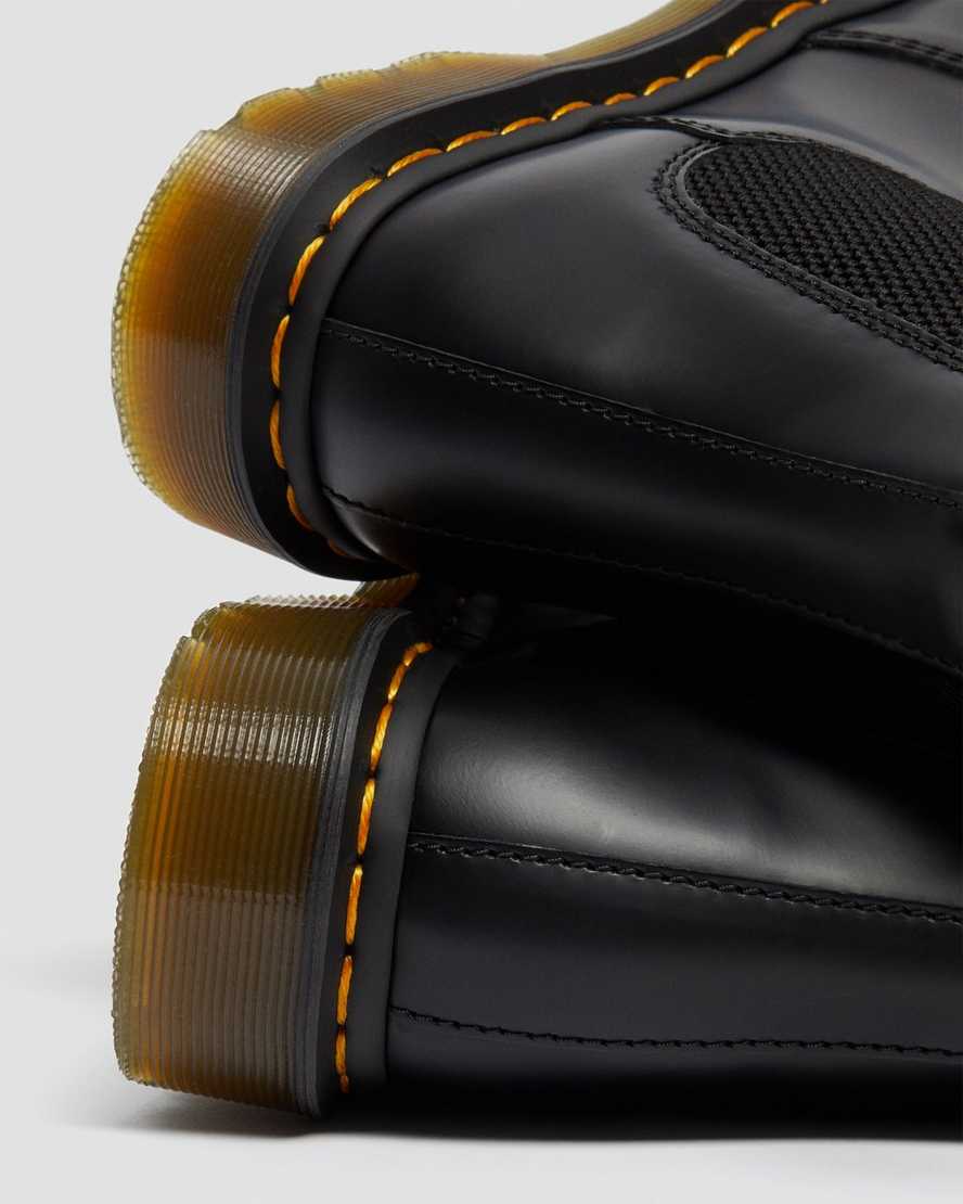 svarta dr martens 2976 smooth chelsea-stövlar för kvinnor
