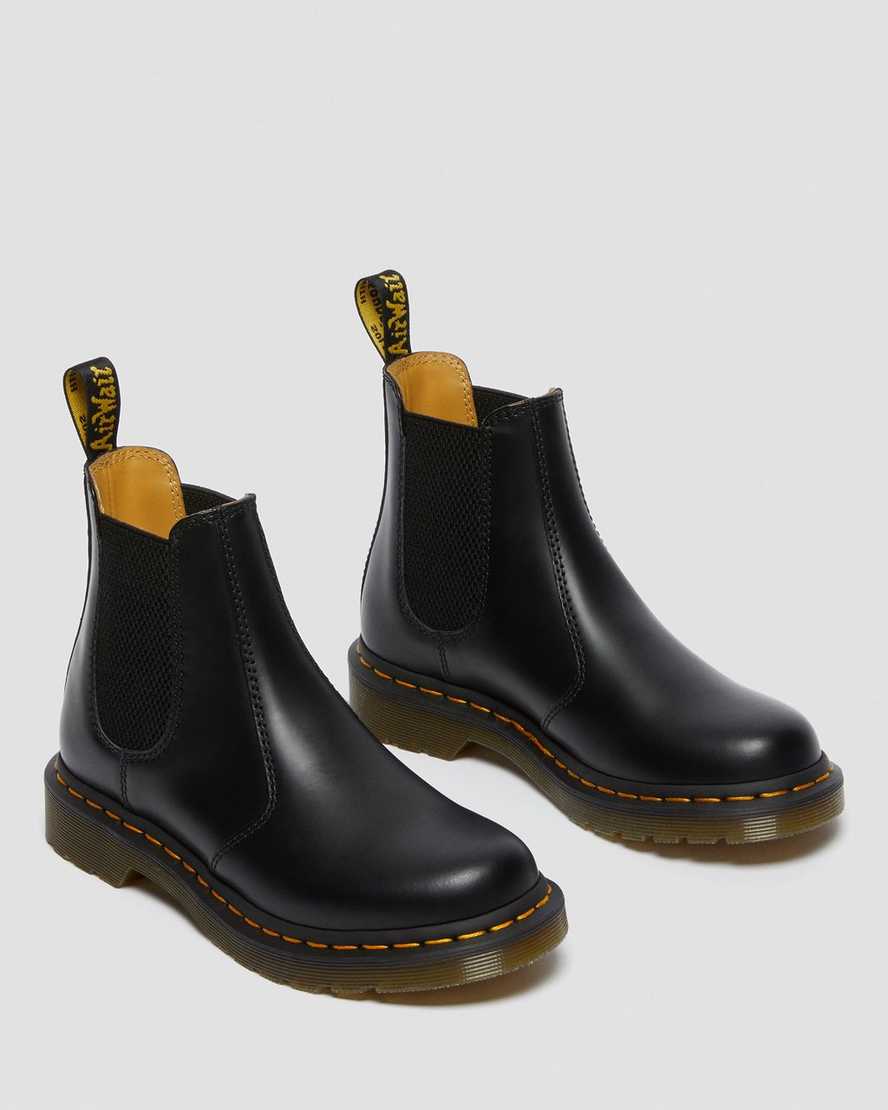 svarta dr martens 2976 smooth chelsea-stövlar för kvinnor
