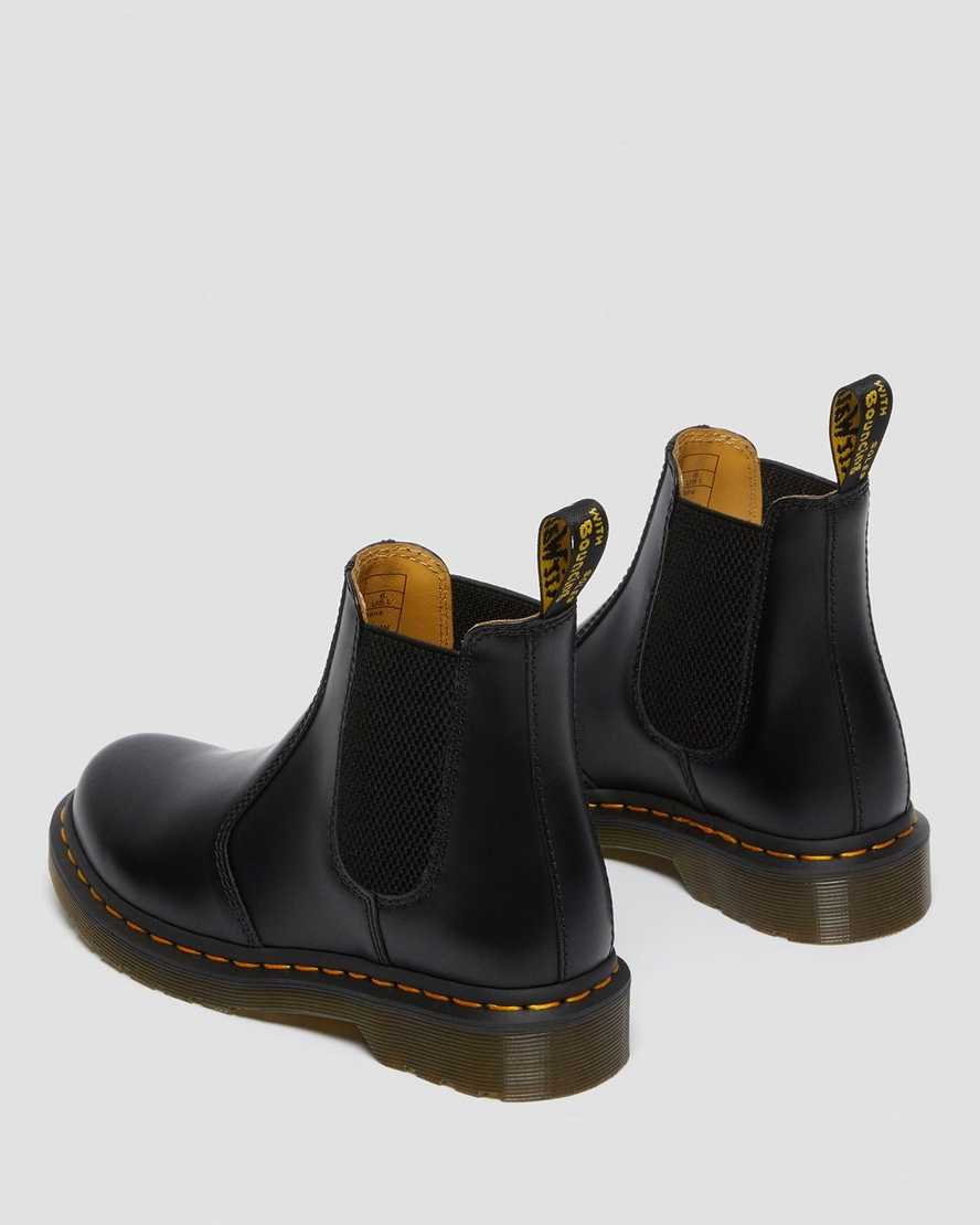 svarta dr martens 2976 smooth chelsea-stövlar för kvinnor