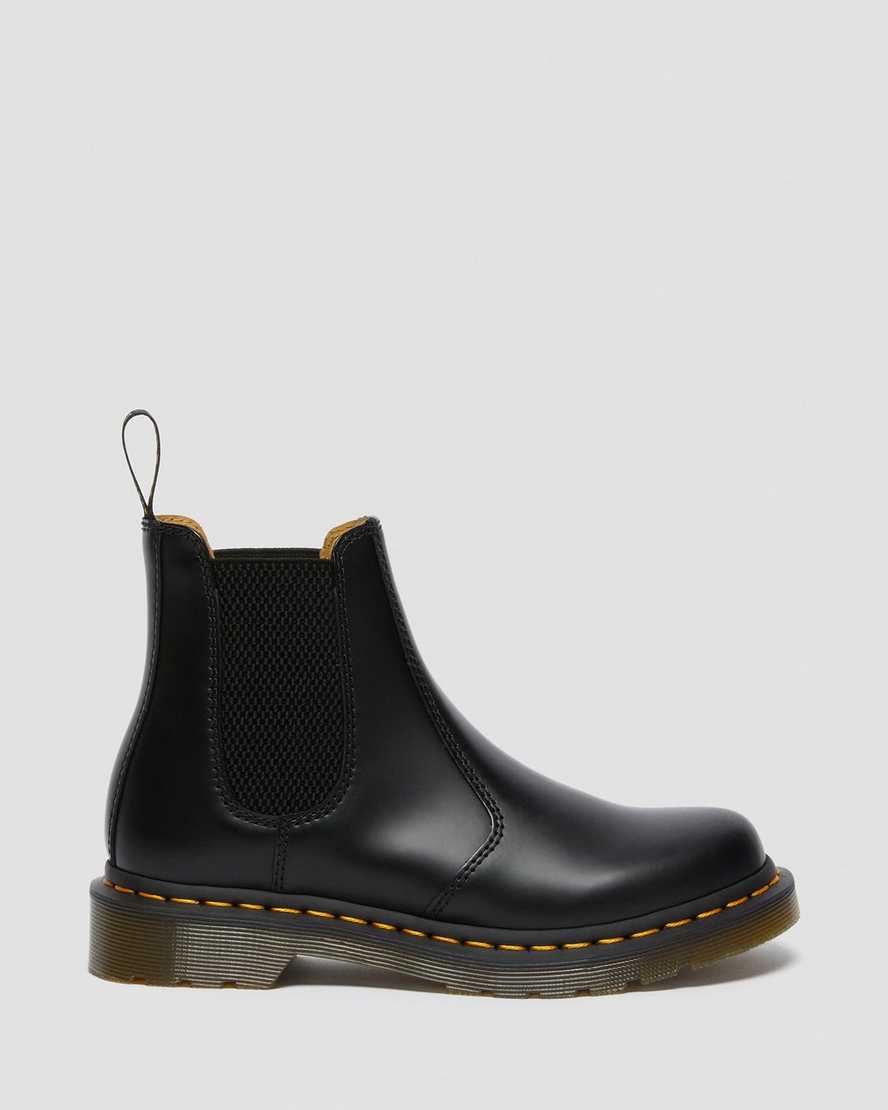 svarta dr martens 2976 smooth chelsea-stövlar för kvinnor