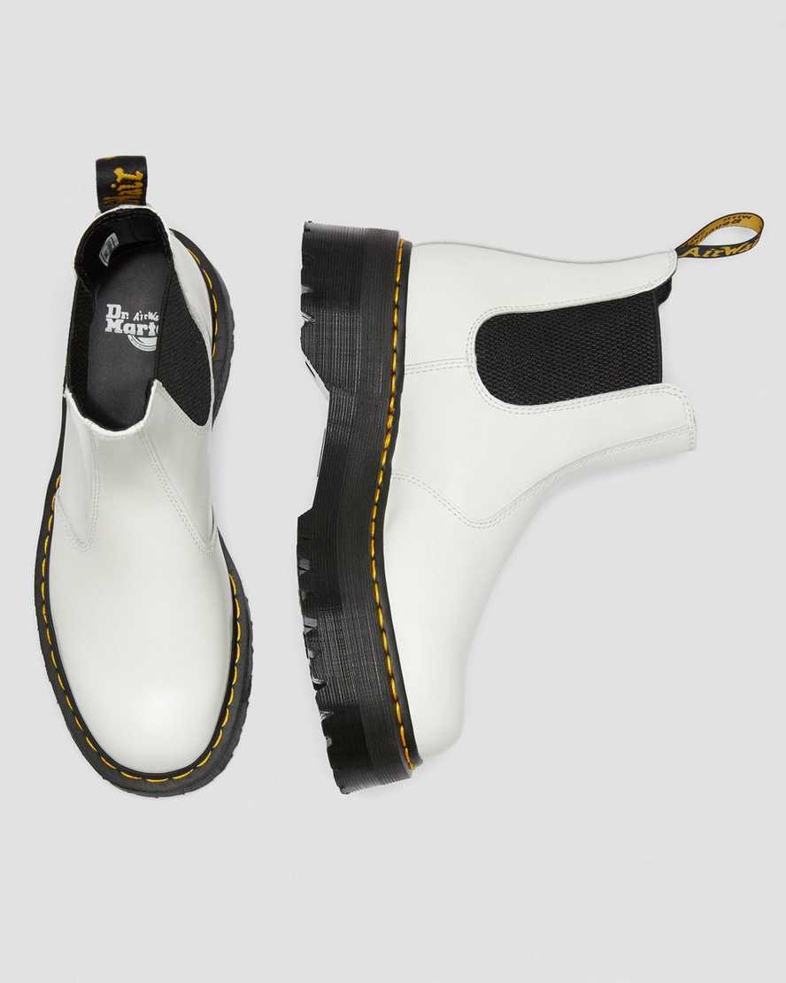 vita dr martens 2976 smooth platform chelsea stövlar för dam