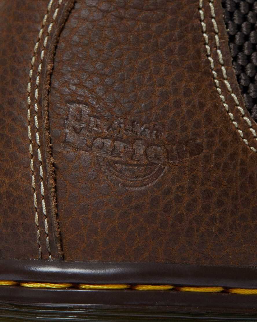 bruna dr martens hardie work chelsea-stövlar för kvinnor