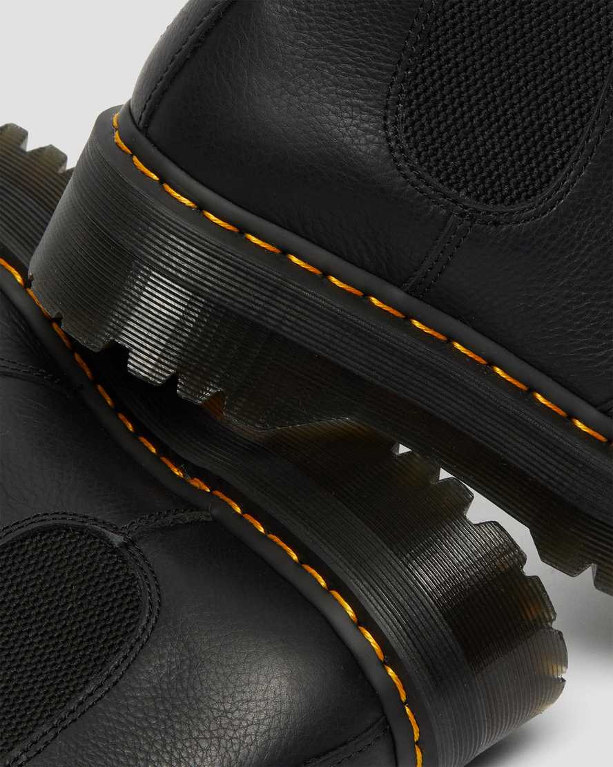 svarta dr martens 2976 fodrade platå chelsea stövlar med fuskpäls för damer