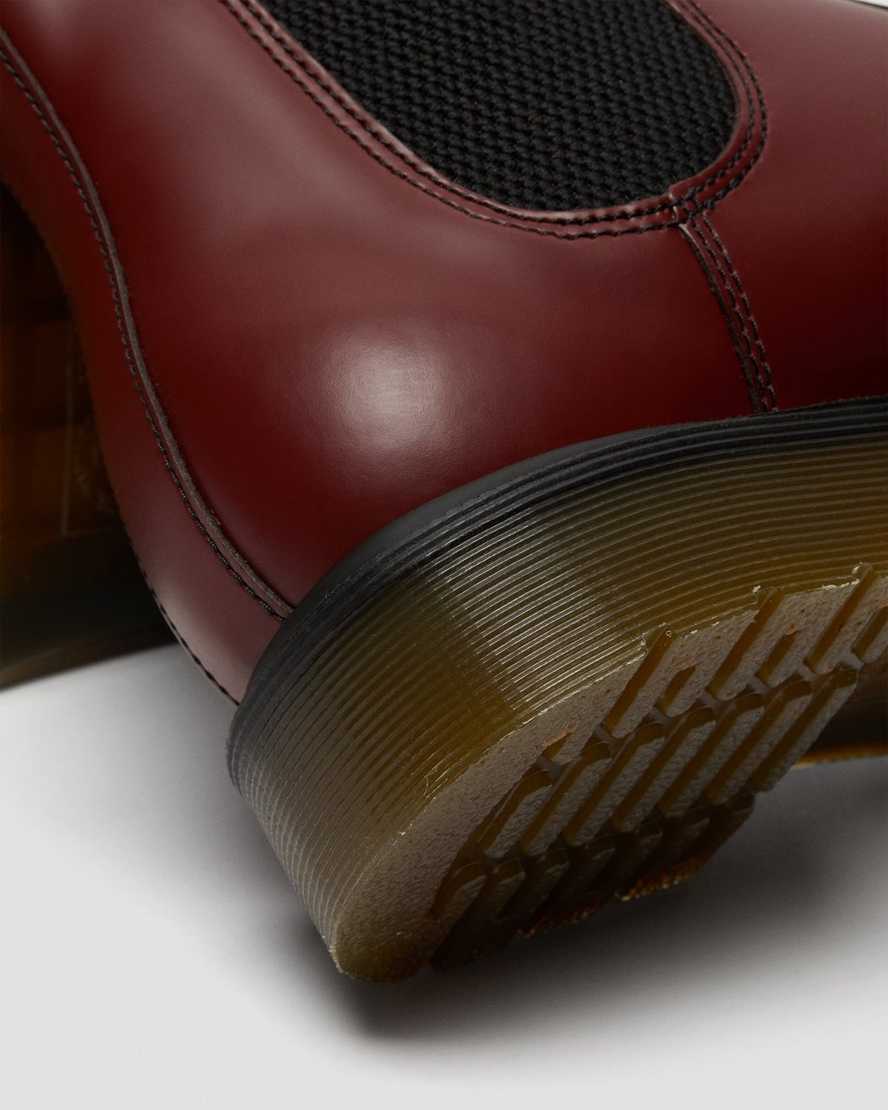 röda dr martens 2976 smooth chelsea-stövlar för kvinnor