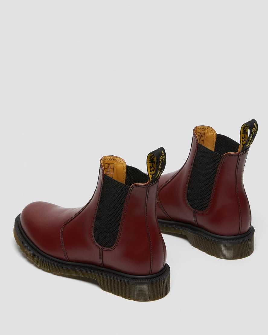 röda dr martens 2976 smooth chelsea-stövlar för kvinnor