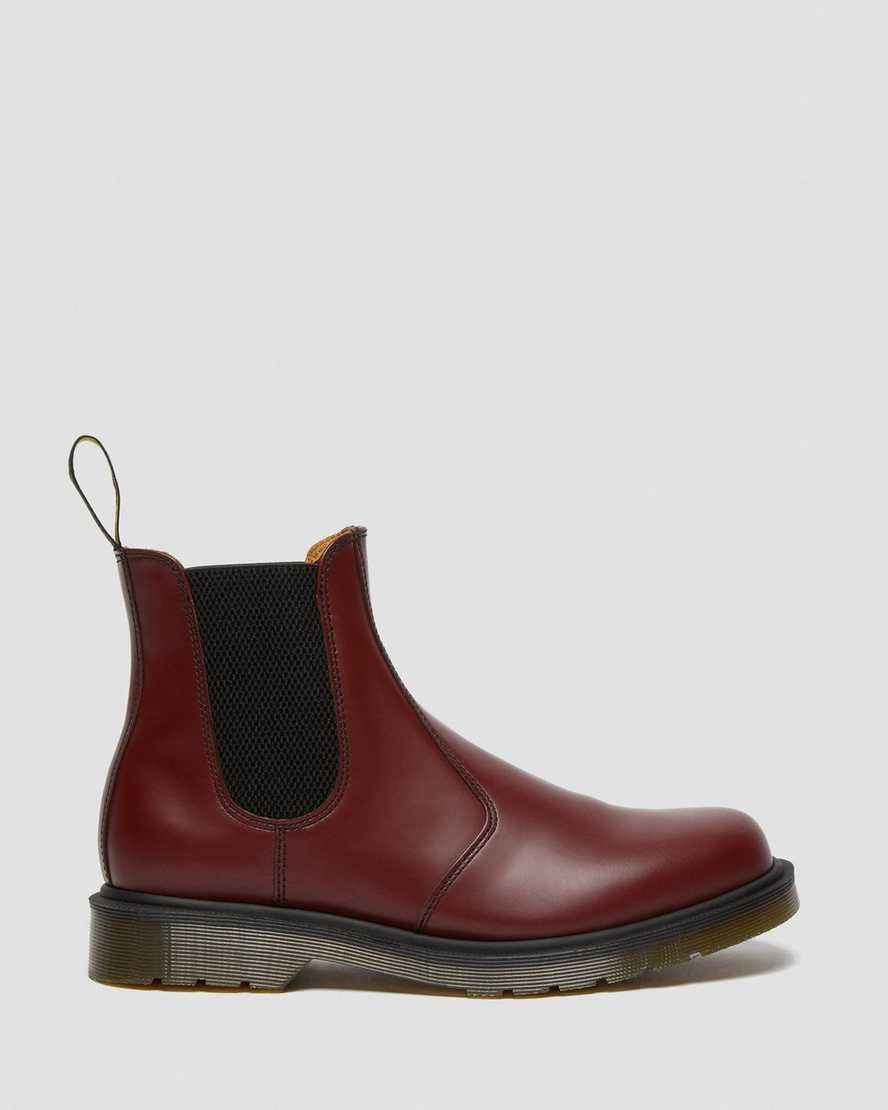 röda dr martens 2976 smooth chelsea-stövlar för kvinnor