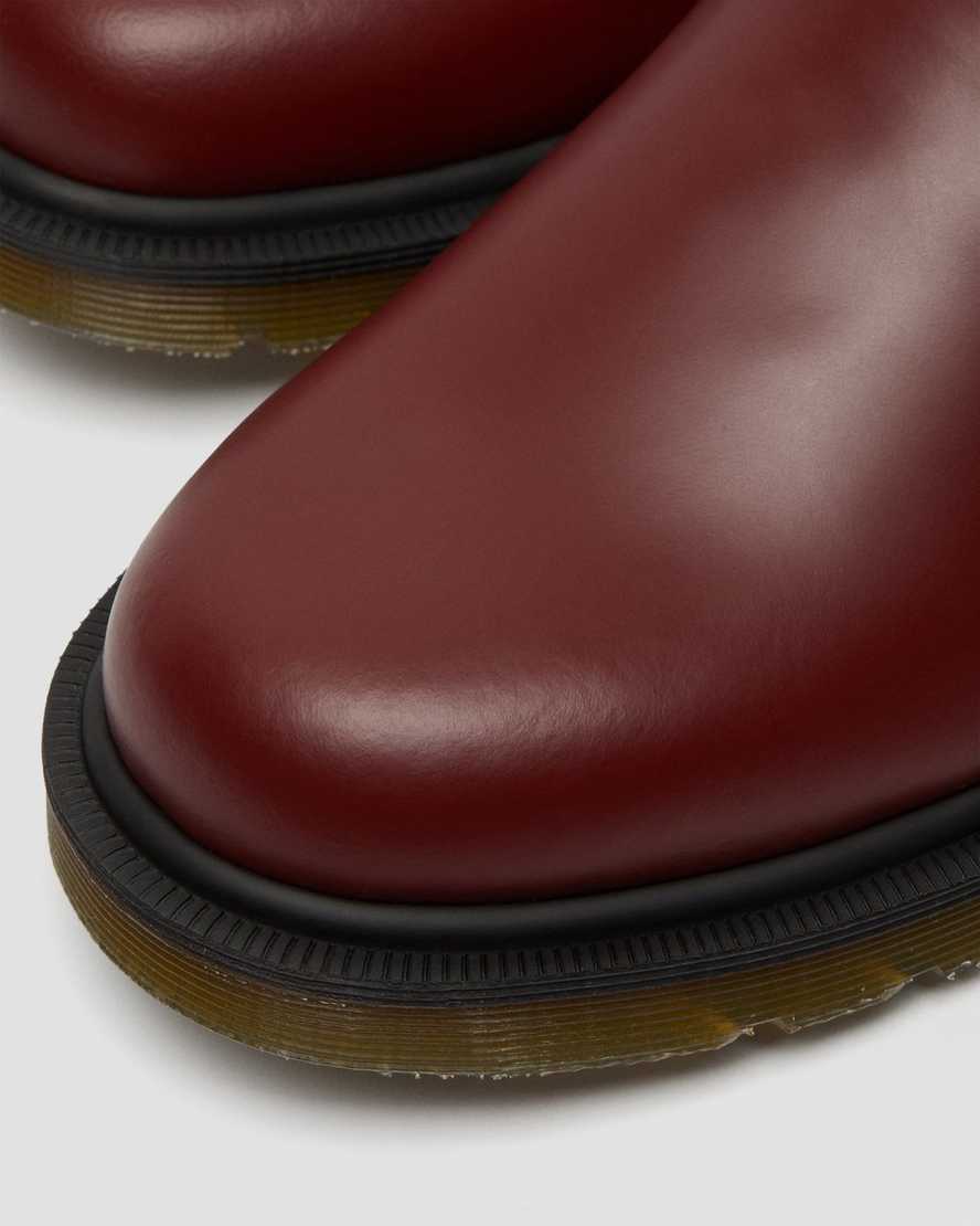 röda dr martens 2976 smooth chelsea-stövlar för kvinnor