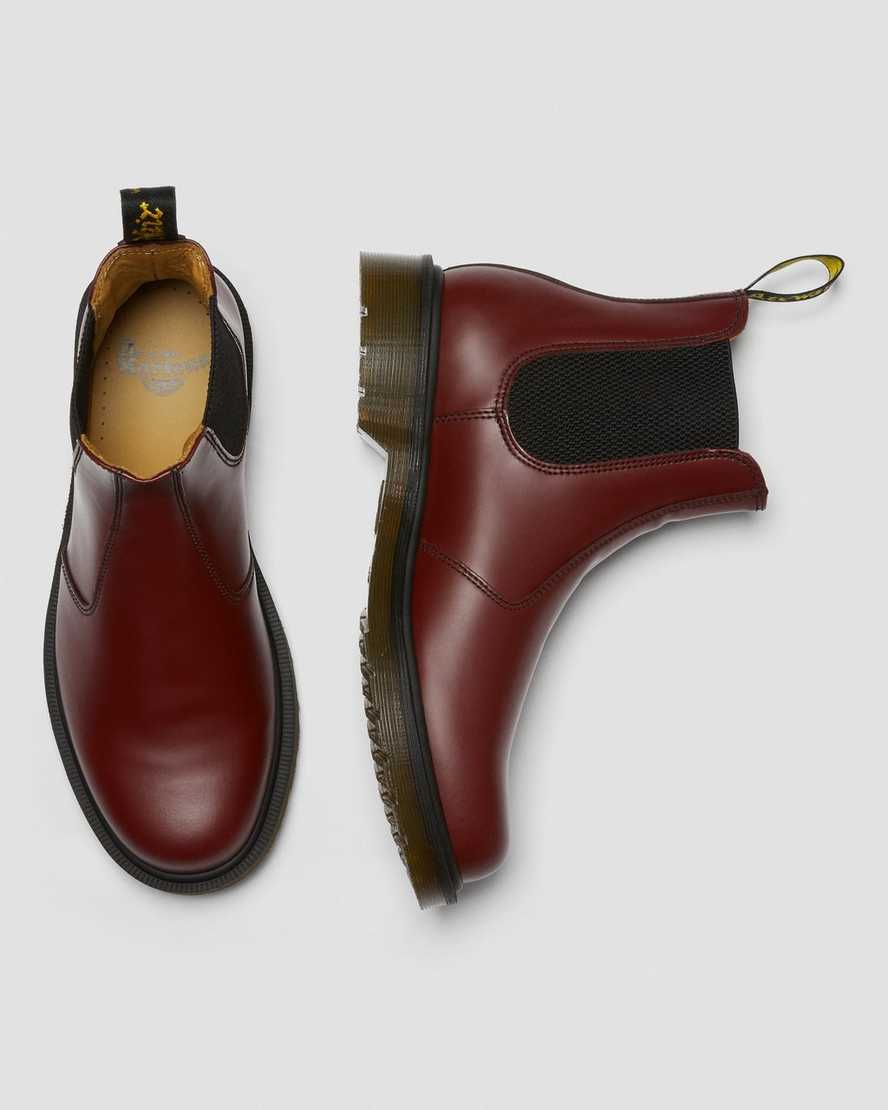 röda dr martens 2976 smooth chelsea-stövlar för kvinnor