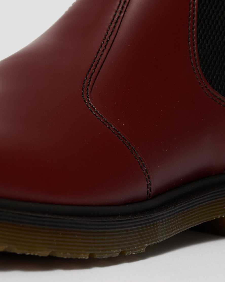 röda dr martens 2976 smooth chelsea-stövlar för kvinnor