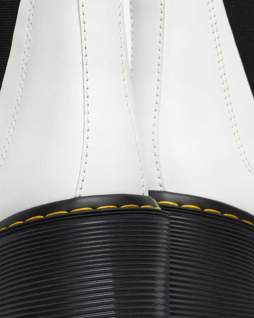 vita dr martens spence flared heel chelsea stövlar för dam