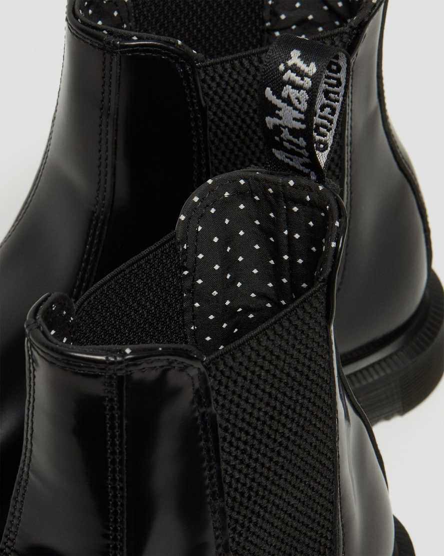 svarta dr martens flora smooth chelsea-stövlar för kvinnor
