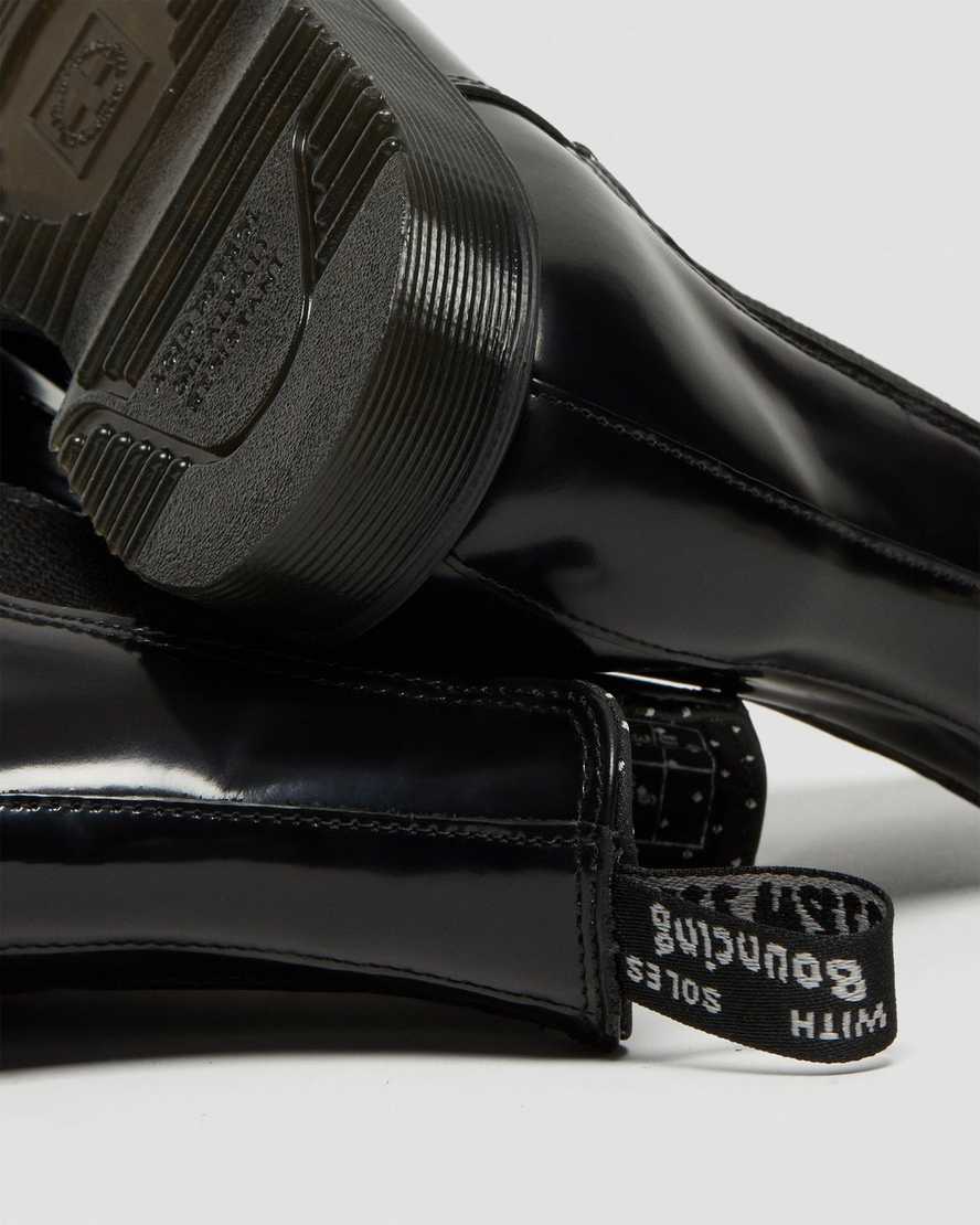 svarta dr martens flora smooth chelsea-stövlar för kvinnor