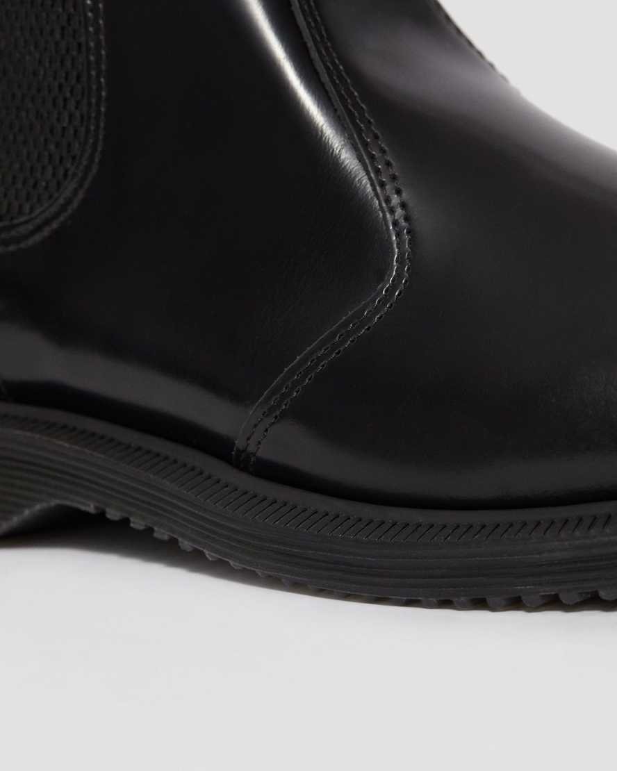svarta dr martens flora smooth chelsea-stövlar för kvinnor