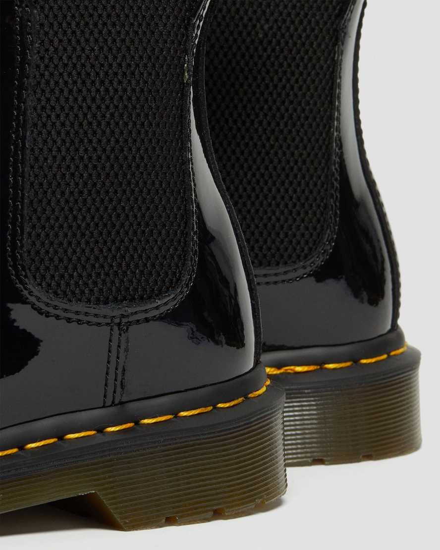 svarta dr martens 2976 patent chelsea stövlar för dam