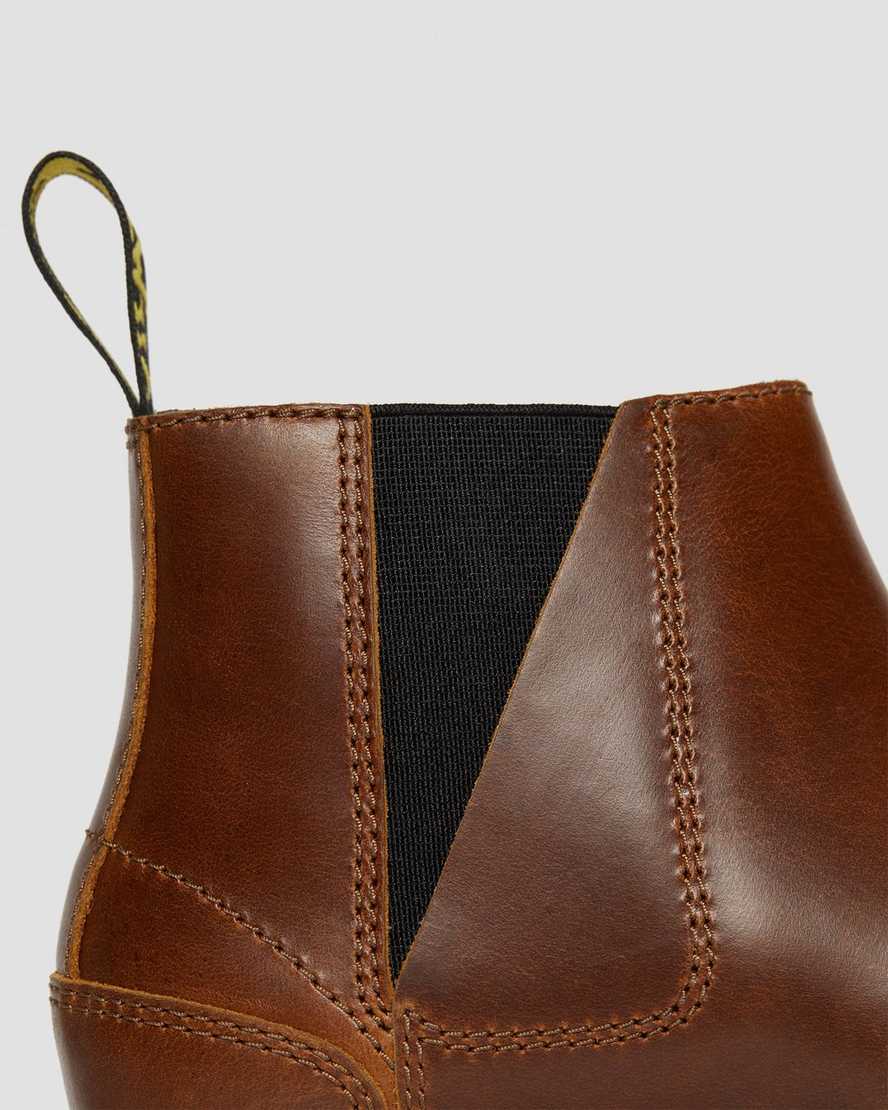 bruna dr martens rometty ii chelsea-stövlar för kvinnor