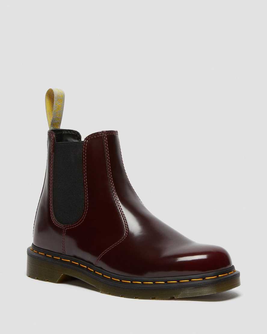 röda dr martens 2976 chelsea-stövlar för kvinnor