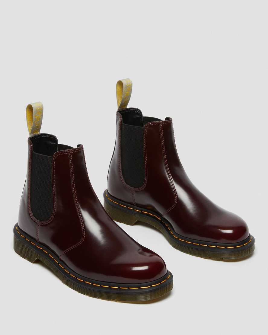 röda dr martens 2976 chelsea-stövlar för kvinnor
