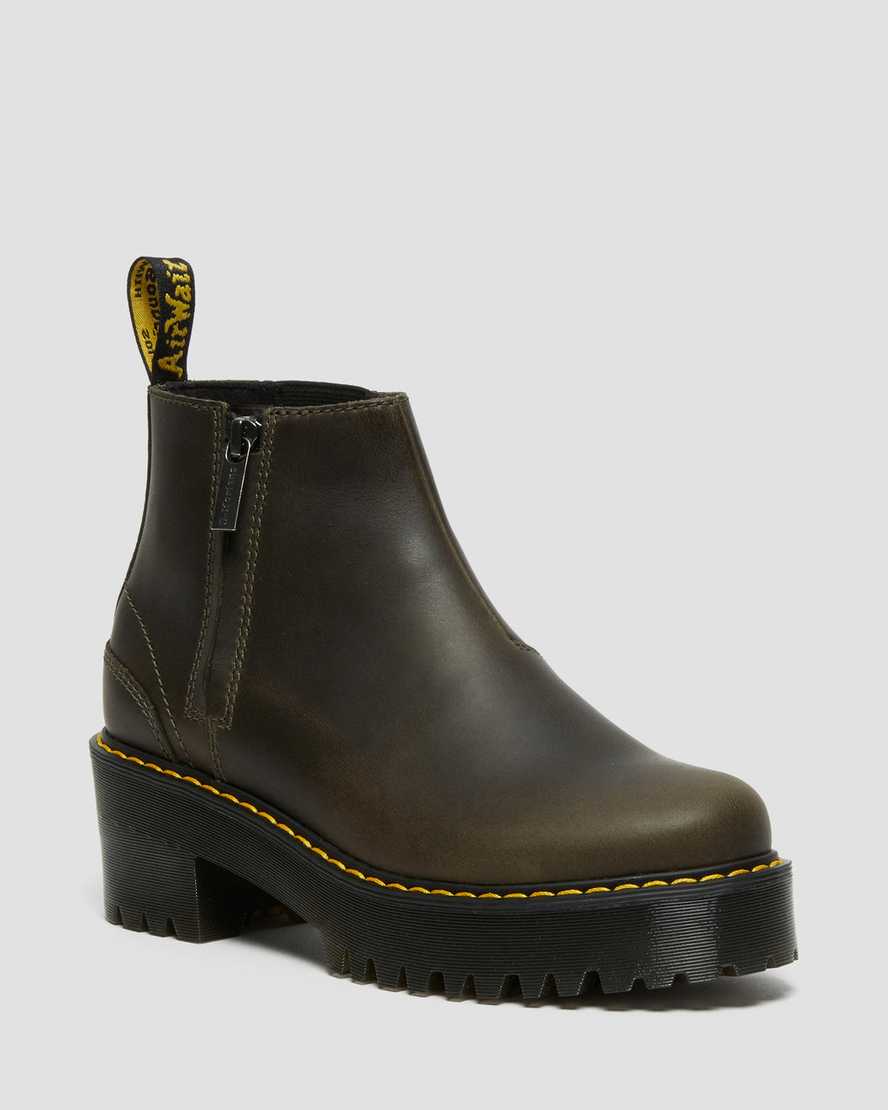 bruna dr martens rometty chelsea-stövlar för kvinnor
