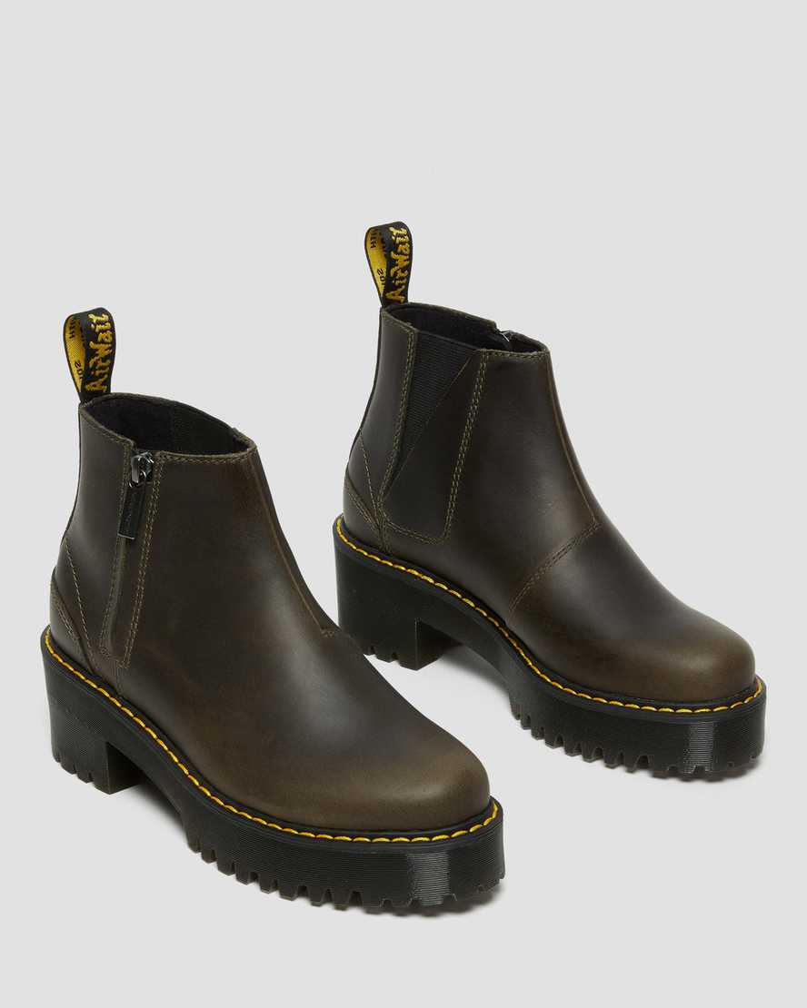 bruna dr martens rometty chelsea-stövlar för kvinnor