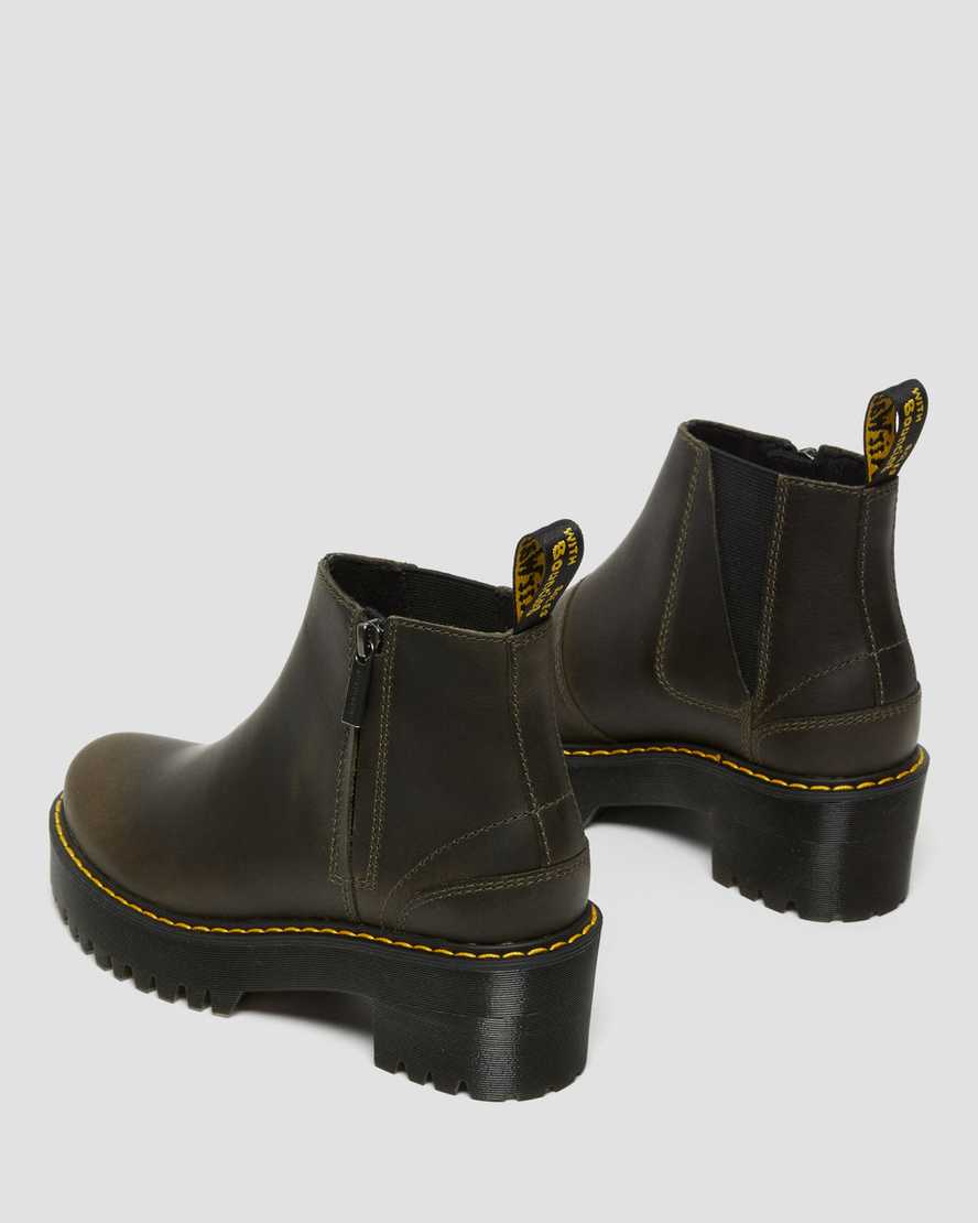 bruna dr martens rometty chelsea-stövlar för kvinnor