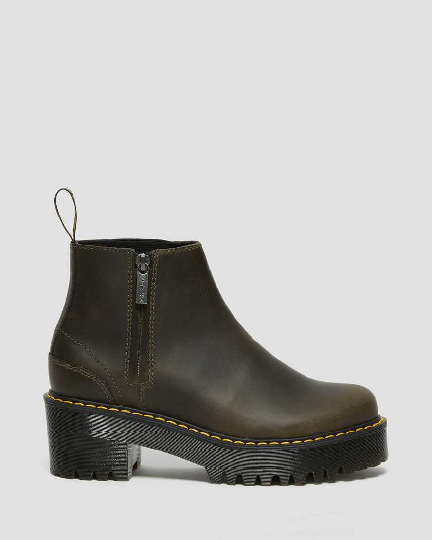 bruna dr martens rometty chelsea-stövlar för kvinnor