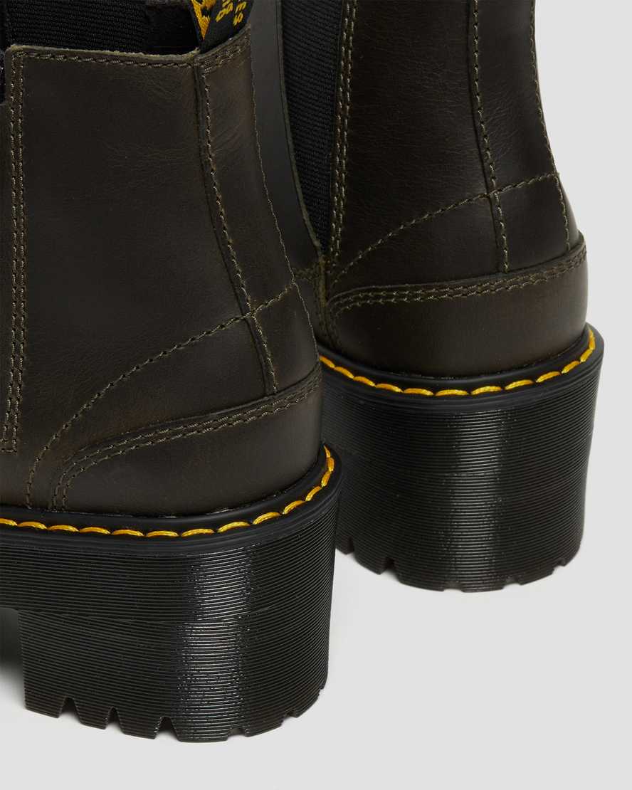 bruna dr martens rometty chelsea-stövlar för kvinnor