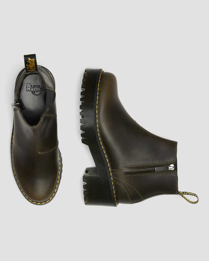 bruna dr martens rometty chelsea-stövlar för kvinnor