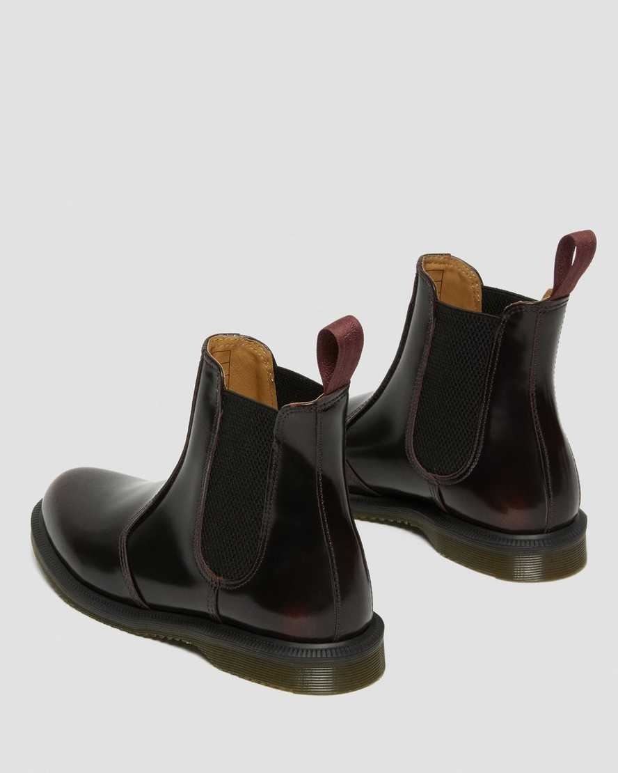 röda dr martens flora arcadia chelsea-stövlar för kvinnor