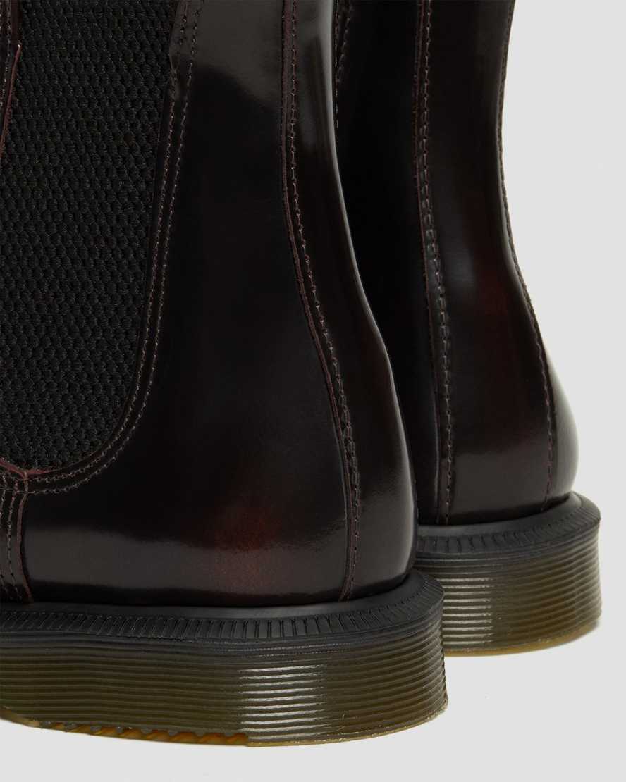 röda dr martens flora arcadia chelsea-stövlar för kvinnor