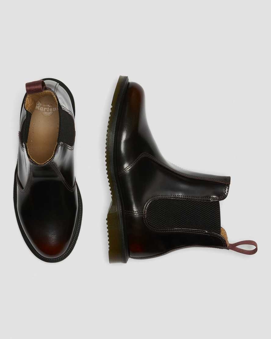 röda dr martens flora arcadia chelsea-stövlar för kvinnor