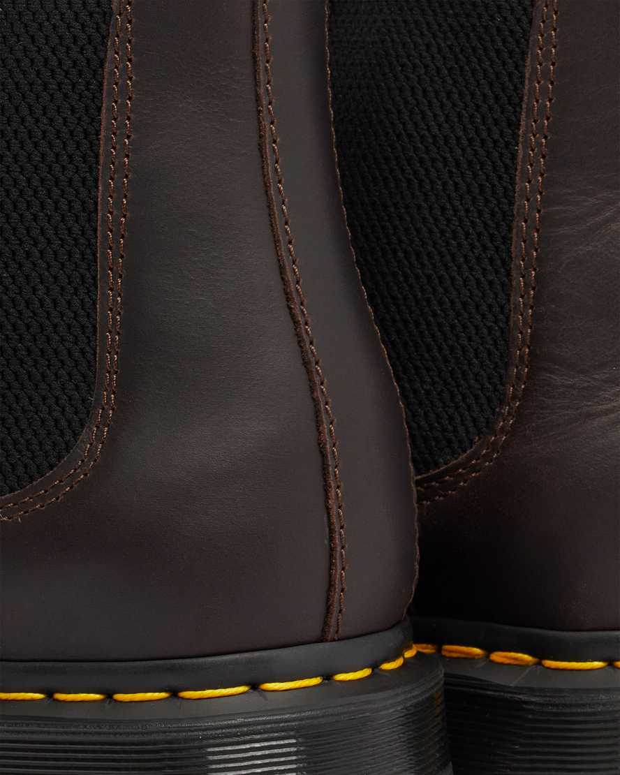 mörkbruna dr martens 2976 dms wintergrip chelsea-stövlar för kvinnor