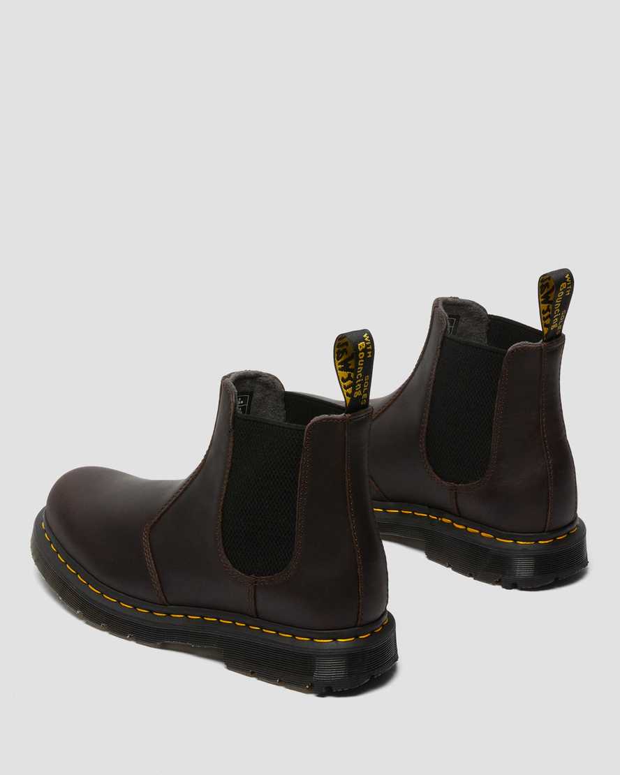 mörkbruna dr martens 2976 dms wintergrip chelsea-stövlar för kvinnor