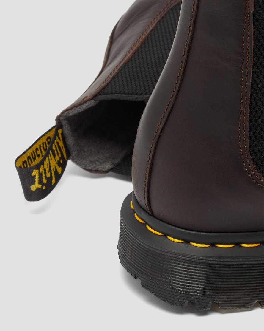 mörkbruna dr martens 2976 dms wintergrip chelsea-stövlar för kvinnor
