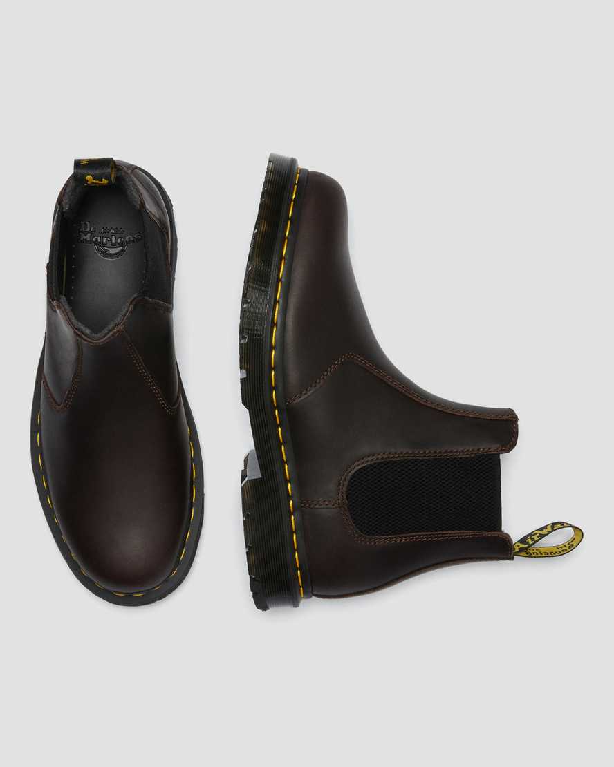 mörkbruna dr martens 2976 dms wintergrip chelsea-stövlar för kvinnor