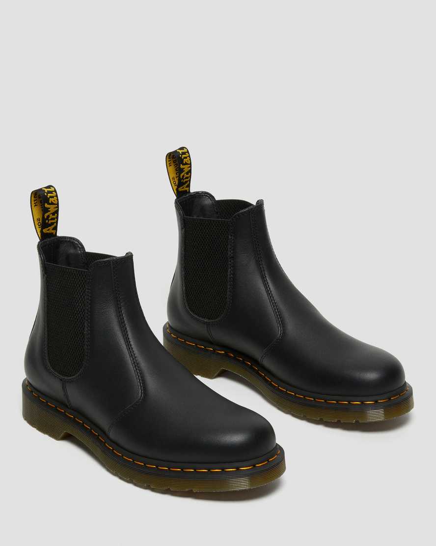 svarta dr martens 2976 nappa chelsea-stövlar för kvinnor
