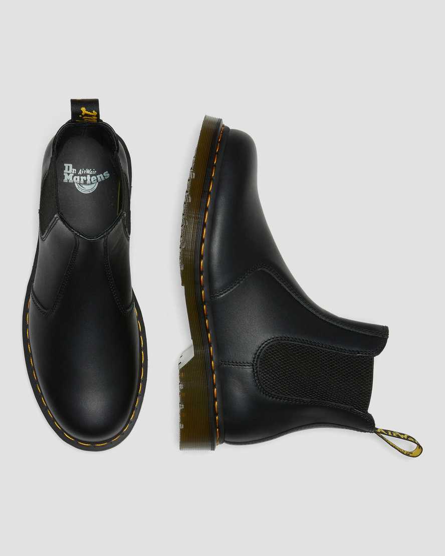 svarta dr martens 2976 nappa chelsea-stövlar för kvinnor