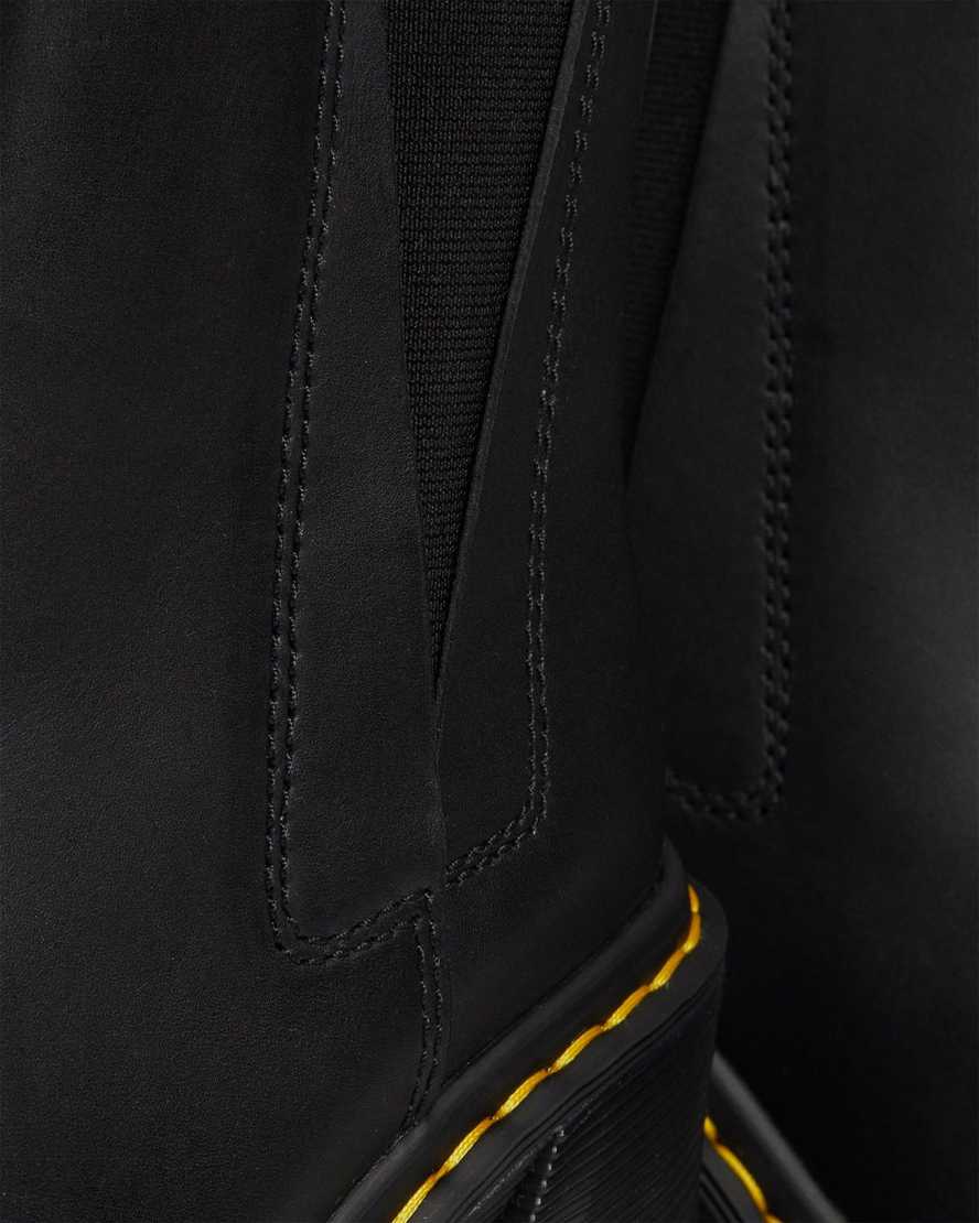 svarta dr martens spence flared heel chelsea stövlar för dam